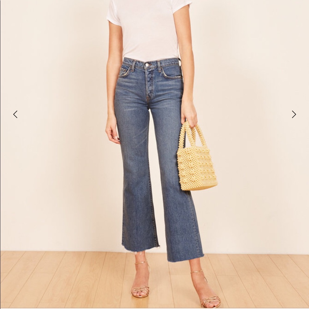 NWT Reformation Mid Crop Flare Jeans